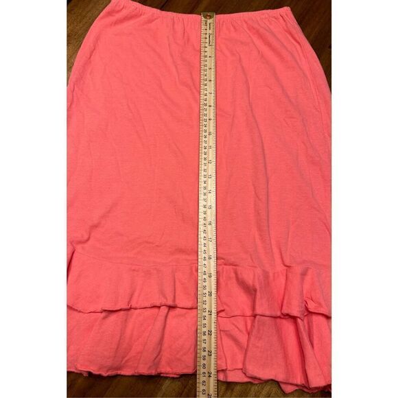 Fresh Produce Women's Solid Jersey Flounce Skirt Coral Size Small Ruffle Hem - Picture 5 of 5